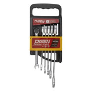 Набор ключей трещоточных 6пр.(8,10,12,13,14,17мм),в усиленном пластиковом держателе  ...DISEN DSH1505