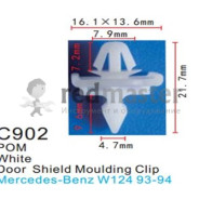 Клипса для крепления внутренней обшивки европейских а/м пластиковая (100шт/уп.)  ...Forsage C0902(Kia/European car)