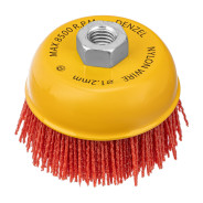 Щетка для УШМ, 100 мм, Чашка, нейлоновая щетина, М14  DENZEL 74469