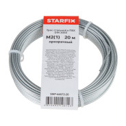 Трос стальной в ПВХ М2(1) DIN 3055 прозрачный (моток 20 м)  STARFIX SMP-66572-20