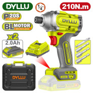 Винтоверт аккумуляторный, 20В, 2АКБ 2,0 А/ч, 210Нм, 0-2000/2400/2600об/мин, Hex1/4',  ...DYLLU DTCD2B21