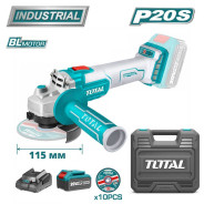 Углошлифмашина аккумуляторная , 20В, 115 мм, 3000/8500, 1АКБ 4,0 А/ч,  ...TOTAL TAGLI2011587