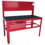 Верстак 1500х700х1500мм с 3х полочным ящиком и задней перф. Стенкой.  ...Torin TSG5932B
