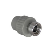 Муфта ПП с накидной гайкой 20х1/2", серый  РосТурПласт 15914
