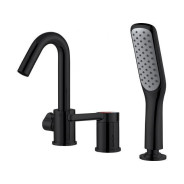 Смеситель для ванны (Lt) D35, серия Lotus черный, (На борт, Поворотный J-излив) a-five ...A-five A5-0649