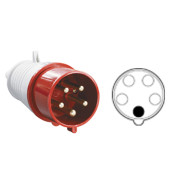 Вилка силовая 32А 380В 5 pin 3P+PE+N IP44 IEK,  ЭС 23958/ PSR02-032-5