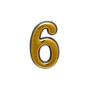 Цифра дверная АЛЛЮР пластик "6" золото  УЗК 5098