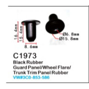 Клипса для крепления внутренней обшивки а/м Фиат/ Фольксваген/ Форд пластиковая (100шт/уп.)  клипса ...Forsage C1973(Fiat/VW/Ford)