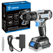 Дрель-шуруповерт аккумуляторная, 20В, 1АКБ 2,0 А/ч, 1350об.мин, 20500 уд., 40Нм,  DEKO DKCID20FU-Li ...Deko 083-1119