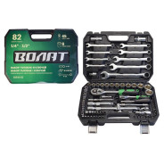 Набор головок и ключей 82пр.  (1/4", 1/2", 6 граней)  ВОЛАТ 18540-82