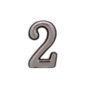 Цифра дверная АЛЛЮР пластик "2" хром  УЗК 5091