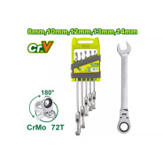 Набор гаечных ключей с трещоткой и шарниром   (5 шт)DYLLU DTSP5205