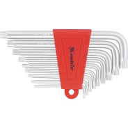 Набор ключей имбусовых TORX, 9 шт., T10-T50, CrV, короткие, сатин.  ...Matrix 12305