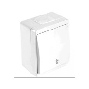 Выключатель кнопочный (открытый) белый, NEMLIYER (10 A, 250 V, IP 44)  21503070201...MUTLUSAN 21 503 070 201