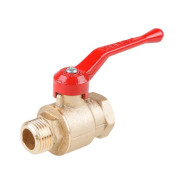 Кран шаровый 1/2" наружная-внутренняя резьба ручка PN1.6 МПа, 11Б27п5  ...Цветлит ЦРБ0035