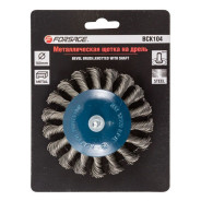 Кордщетка дисковая с хвостовиком для дрели 100мм  Forsage F-BCK104