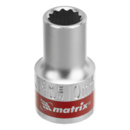 Головка торцевая, 10 mm, 12-гранная, CrV,под квадрат 1/2", хромированная  ...Matrix 13680