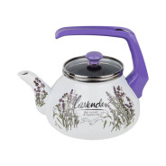Чайник стальной эмалированный, 2.2 л, серия Цветок лаванды (подходит для всех типов плит, включая ин...PERFECTO LINEA 52-390222