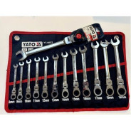 Ключи комбинированные рожково-накидные с трещоткой шарнирные 8-19мм+ключ 22мм (YT-1688), набор 13пр ...YATO YT-169731688