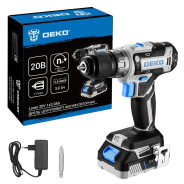 Дрель-шуруповерт аккумуляторная, 20В, 1АКБ 3,0 А/ч, 1350 об.мин, 45Нм,  DEKO Loner 20V ...Deko 085-1006