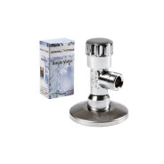 Кран вентильный  угловой 1/2"х3/8" ХРОМ с чашкой  General Fittings 140074C040300A