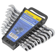 Ключи комбинированные трещоточные с шарниром (8,10,12,13,14,16,17,18,19мм ) набор 9пр.  ...Partner PA-51092F