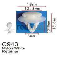 Клипса для крепления внутренней обшивки европейских а/м пластиковая (100шт/уп.)  ...Forsage C0943(European car)