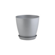 Кашпо с поддоном Lisa d-18 cм. (цвета в ассортименте)  POBEDA P1SL180
