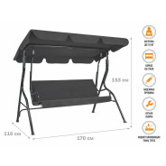 Качели садовые, Holidays (Размер: 170х110х153 см. Максимальная нагрузка 210 кг)  ...ARIZONE 28-382502