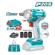 Гайковерт-ударный шуруповерт, 20В, 1/2", 220Нм, 2АКБ 2.0А/ч,  ...TOTAL TIWLI20208