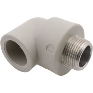 Колено ПП комб. нар. 25x1/2" сер.  FV Plast AA216025012