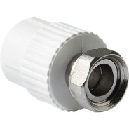 Муфта ПП с накидной гайкой 25х1" белый  РосТурПласт 14259