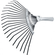 Грабли веерные стальные, 385 мм, 20 плоских зубьев, оксидированные, без черенка  ...Сибртех 61778