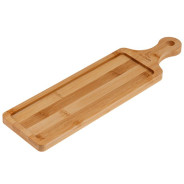 Поднос бамбуковый с ручкой, прямогуольный, 39.5х11 см, BAMBOO  ...PERFECTO LINEA 38-395110