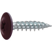 Саморез 4.2х16 мм с прессшайбой, цинк, острый, RAL 3005 (150 шт в пласт. конт.) (цвет винно-красный)...STARFIX SMP1-39657-150