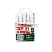 Набор сверел  Flex  DR set No14 HEX (5pcs) 4-8mm металл\дерево\камень, 5шт.  ...Hammer 202-914