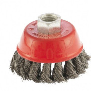 Щетка для УШМ, 75 мм, М14, Чашка, крученая проволока 0.35 мм  Matrix 74614