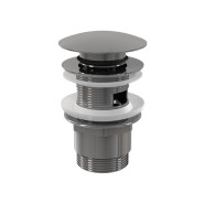 Водослив для умывальника click/clack 5/4, цельнометаллический с большой заглушкой  ...Alcaplast A390