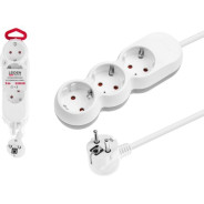 Удлинитель 3м (3 роз., 2,2кВт, с/з, ПВС 3х0,75)  LEIDEN ELECTRIC 805023