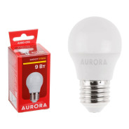 Лампа светодиодная G45 ШАР 9Вт 230В E27 2700K  AURORA A200-019