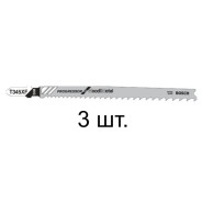 Пилка лобзиковая по дереву с гвоздями, T345XF, 3 шт.,  BOSCH 2608634993