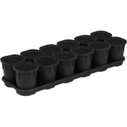 Набор горшков для выращивания рассады с поддоном, 12 шт х 200 мл, Smart Solution, оникс  ...INGREEN ING6034ЧР