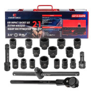 Набор инструментов ударных 21пр. 3/4" 6гр. (17-50мм)  EVERFORCE EF-6212-5MPB