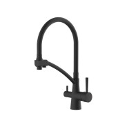 Смеситель для кухни (Lt) D35, серия LUX с краном для пит. воды черный (Гибкий излив, длина 223 мм, в...AV Engineering AVLUX4-A49BL