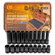 Набор головок 20пр., 1/2'' 6гр. (короткие 38мм/глубокие 78мм: 10-19мм)  ...FORSTIME FT-4201-5K