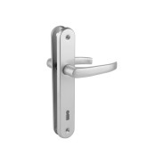 Ручка дверная LENOX 90WK на длинной планке (серебро)  GAMAR 1204228777082