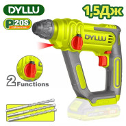 Перфоратор аккумуляторный, 20В, БЕЗ АКБ, SDS-plus,  1,5 Дж,  0-850 об/мин, 0-5100 уд/мин,  макс. диа...DYLLU DTLM1516