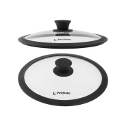 Крышка стеклянная, 240 mm, с силиконовым ободом, круглая, Handy  ...PERFECTO LINEA 25-024330