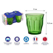 Набор стаканов, 4 шт., 310 мл, серия Picardie Green  DURALEX 1028GC04C1111