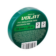 Изолента ПВХ 15ммх20м зеленая (130 мкм)  ВОЛАТ 50012-20